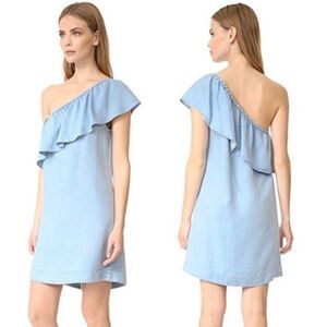 NWT 7 for all Mankind one shoulder‎ Chambray Dress